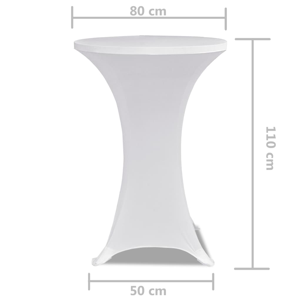 Copritavolo ?80 cm Bianco Tessuto elasticizzato 2 pezzi - Image 4 of 4