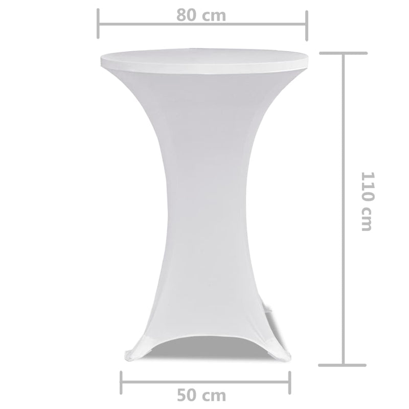 Copritavolo ?80 cm Bianco Tessuto elasticizzato 2 pezzi - Image 4 of 4