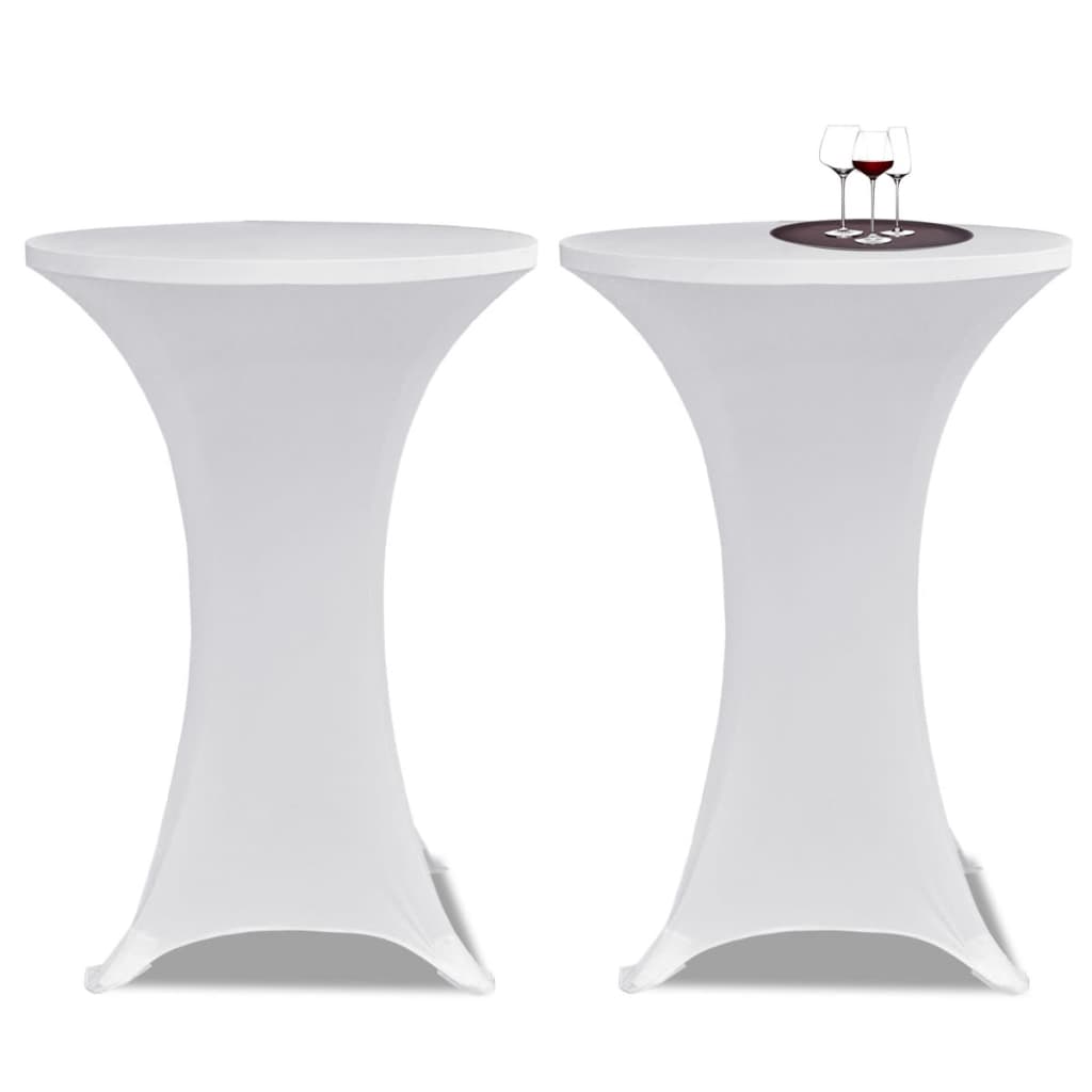 Copritavolo ?80 cm Bianco Tessuto elasticizzato 2 pezzi - Image 1 of 4