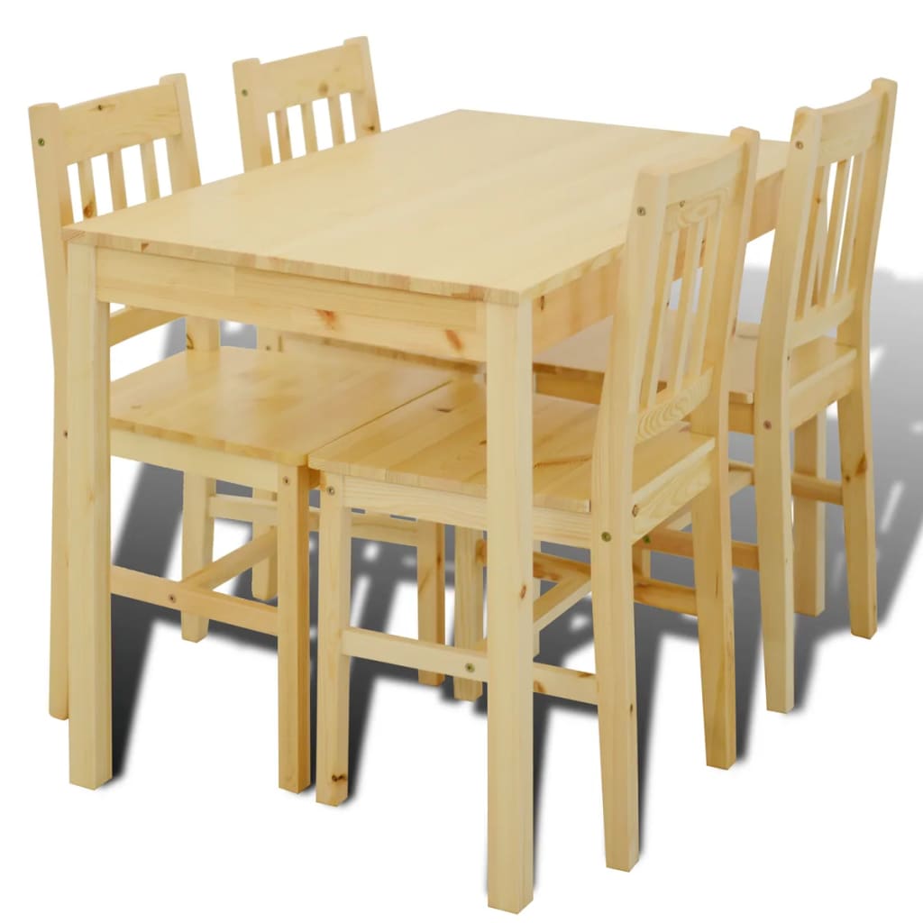Tavolo con 4 sedie in Legno Naturale - Image 2 of 7