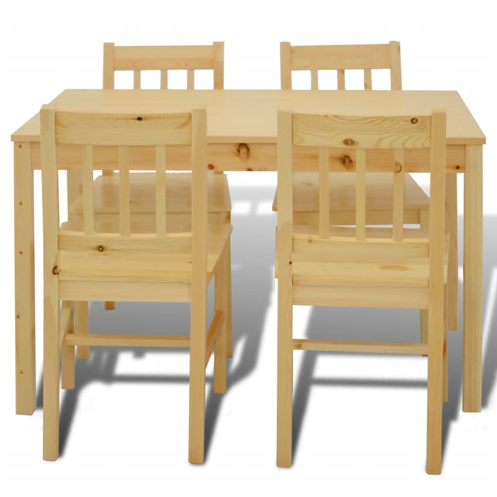 Tavolo con 4 sedie in Legno Naturale - Image 3 of 7