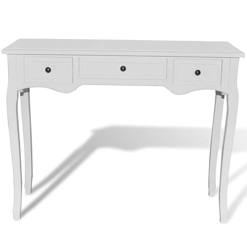 vidaXL Tavolo Consolle da Trucco con 3 Cassetti Bianco - Image 4 of 9