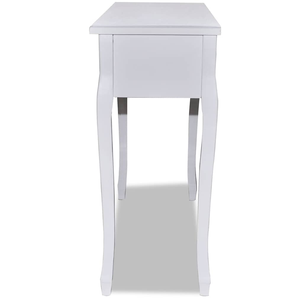 vidaXL Tavolo Consolle da Trucco con 3 Cassetti Bianco - Image 7 of 9