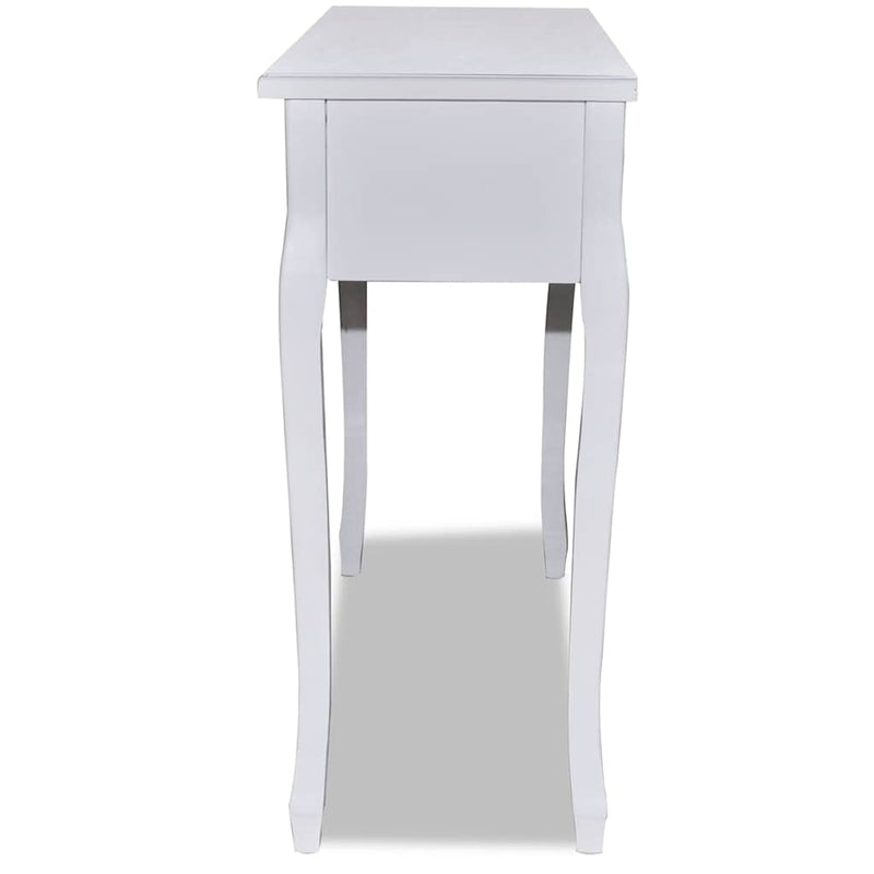 vidaXL Tavolo Consolle da Trucco con 3 Cassetti Bianco - Image 7 of 9
