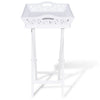 Tavolino Laterale con Vassoio Removibile Altezza 72,5 cm Bianco - Image 4 of 6