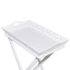 Tavolino Laterale con Vassoio Removibile Altezza 72,5 cm Bianco - Image 5 of 6