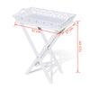 Tavolino Laterale con Vassoio Removibile Altezza 72,5 cm Bianco - Image 6 of 6