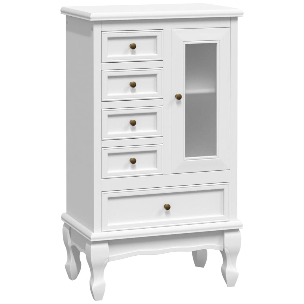 vidaXL Armadietto con 5 Cassetti e 2 Ripiani Bianco - Image 2 of 9