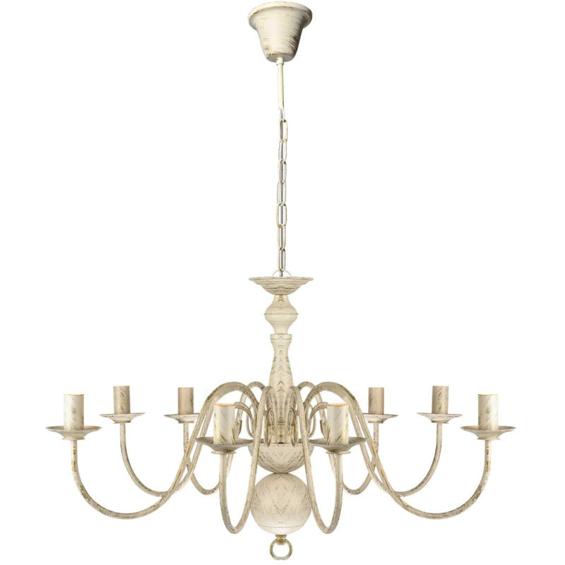 vidaXL Lampadario Stile Antico Metallo Bianco 8 Lampadine E14 - Image 2 of 5