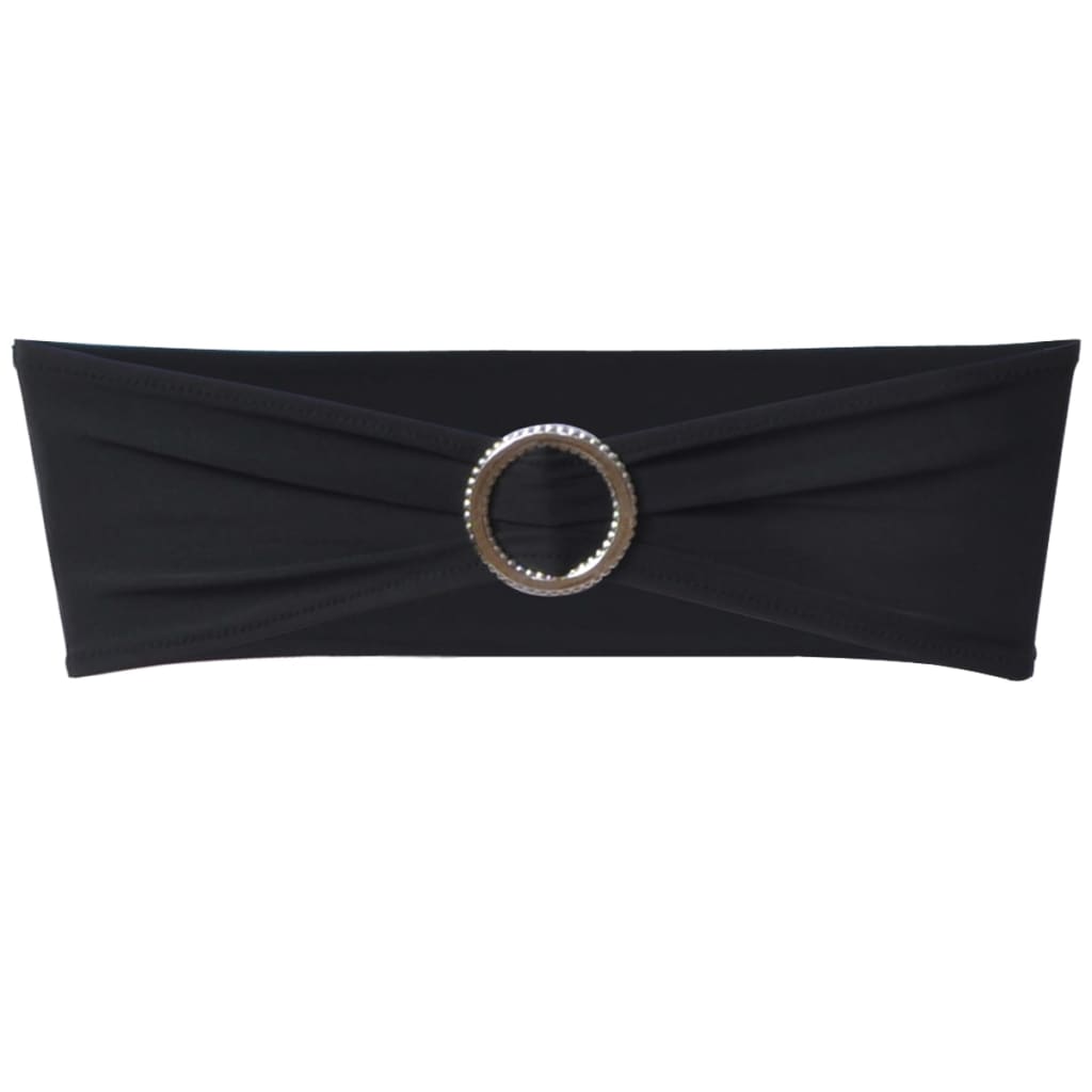 Set 25 Fasce Decorative Nere Elasticizzate per Sedie con Fibbia Effetto Diamante - Image 3 of 8