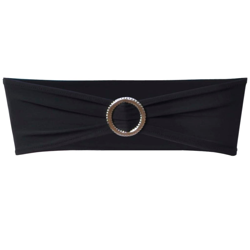 Set 25 Fasce Decorative Nere Elasticizzate per Sedie con Fibbia Effetto Diamante - Image 3 of 8