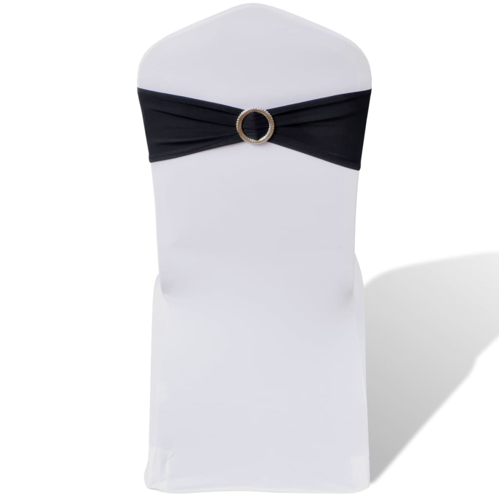 Set 25 Fasce Decorative Nere Elasticizzate per Sedie con Fibbia Effetto Diamante - Image 1 of 8