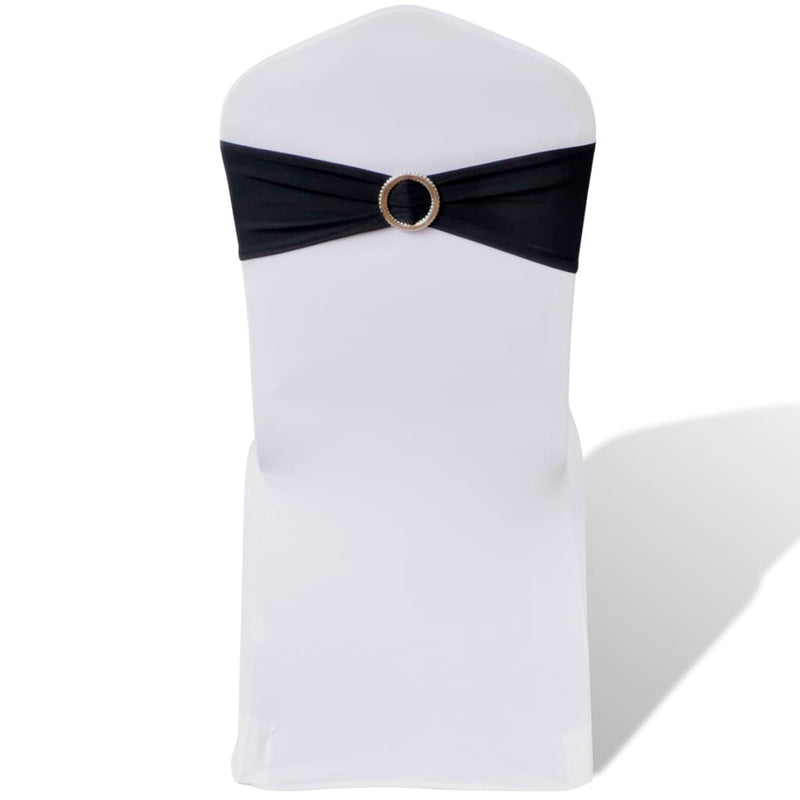Set 25 Fasce Decorative Nere Elasticizzate per Sedie con Fibbia Effetto Diamante - Image 1 of 8