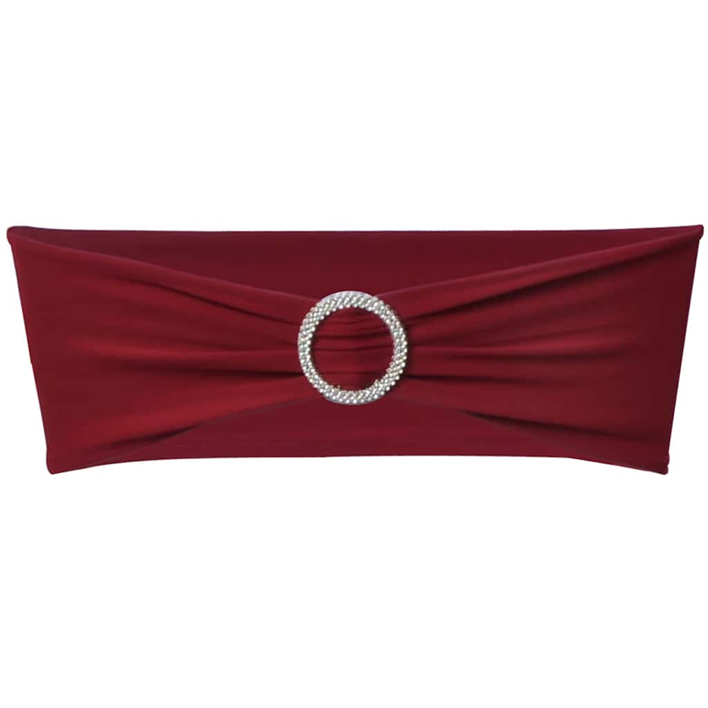 Set 25 Fasce Elasticizzate Bianche per Sedie con Fibbia Effetto Diamante - Image 4 of 8