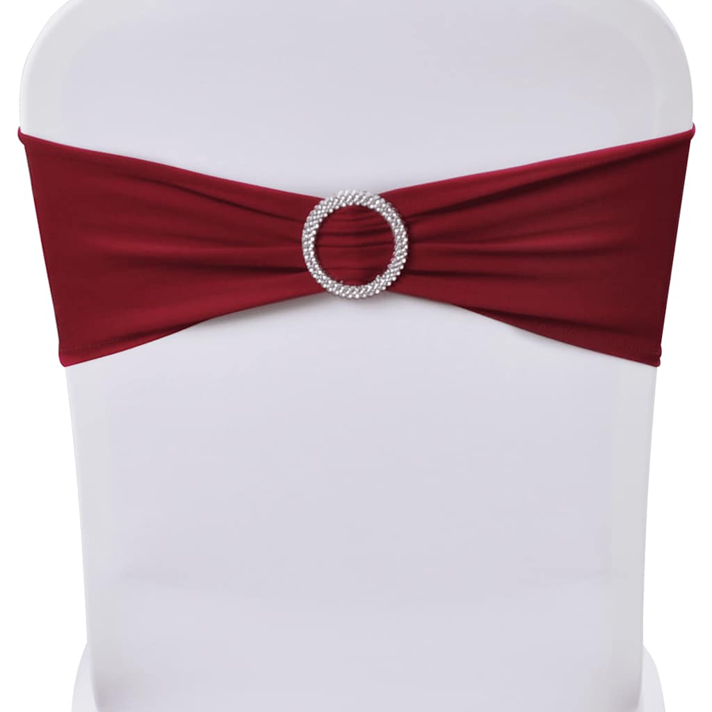 Set 25 Fasce Elasticizzate Bianche per Sedie con Fibbia Effetto Diamante - Image 5 of 8