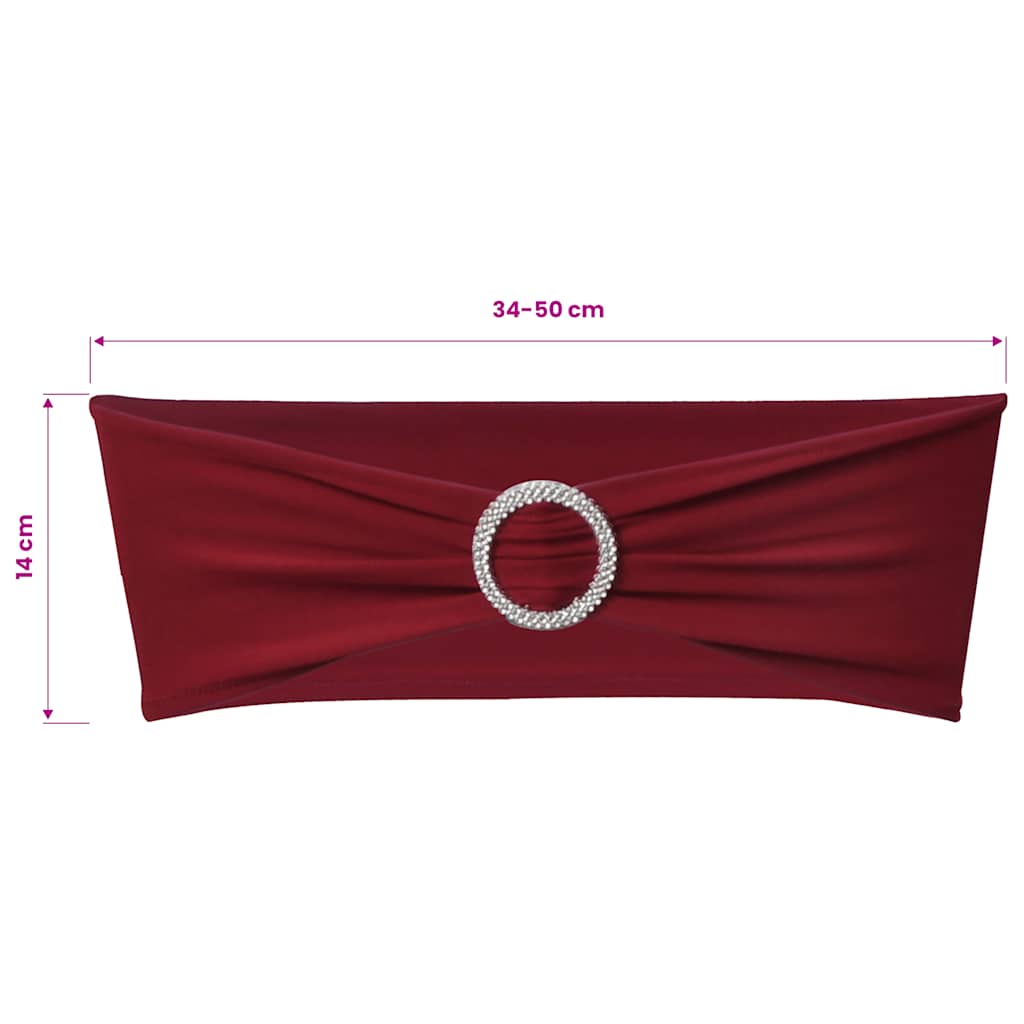 vidaXL Banda Elástica Decorativa para Silla 14x34-50 cm Poliéster Burdeos (25 unidades) - Image 5 of 5