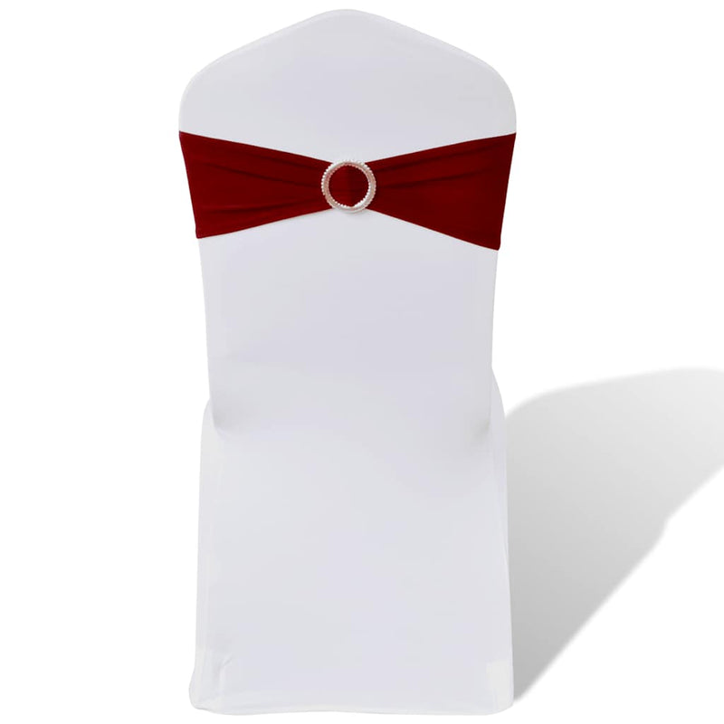 vidaXL Banda Elástica Decorativa para Silla 14x34-50 cm Poliéster Burdeos (25 unidades) - Image 1 of 5