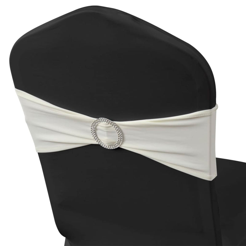 Set 25 Fasce Decorative Nere Elasticizzate per Sedie con Fibbia Effetto Diamante - Image 7 of 8