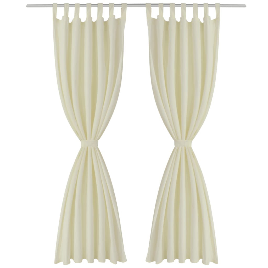 Tende Micro-Raso Crema 2 pezzi con Occhielli 140 x 225 cm - Image 1 of 2