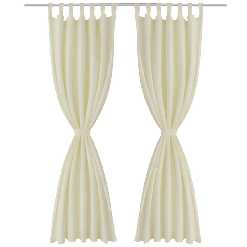 Tende Micro-Raso Crema 2 pezzi con Occhielli 140 x 225 cm - Image 1 of 2