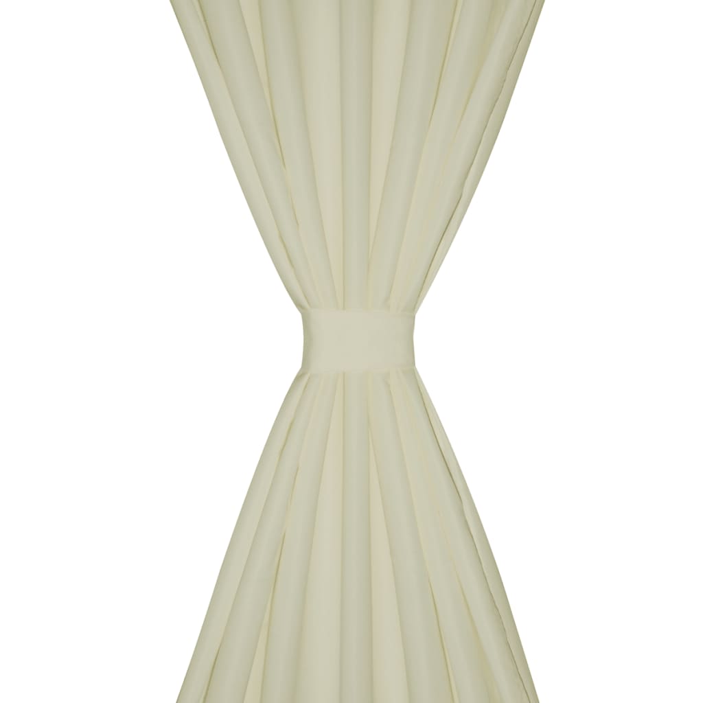 Tende Micro-Raso Crema 2 pezzi con Occhielli 140 x 225 cm - Image 2 of 2