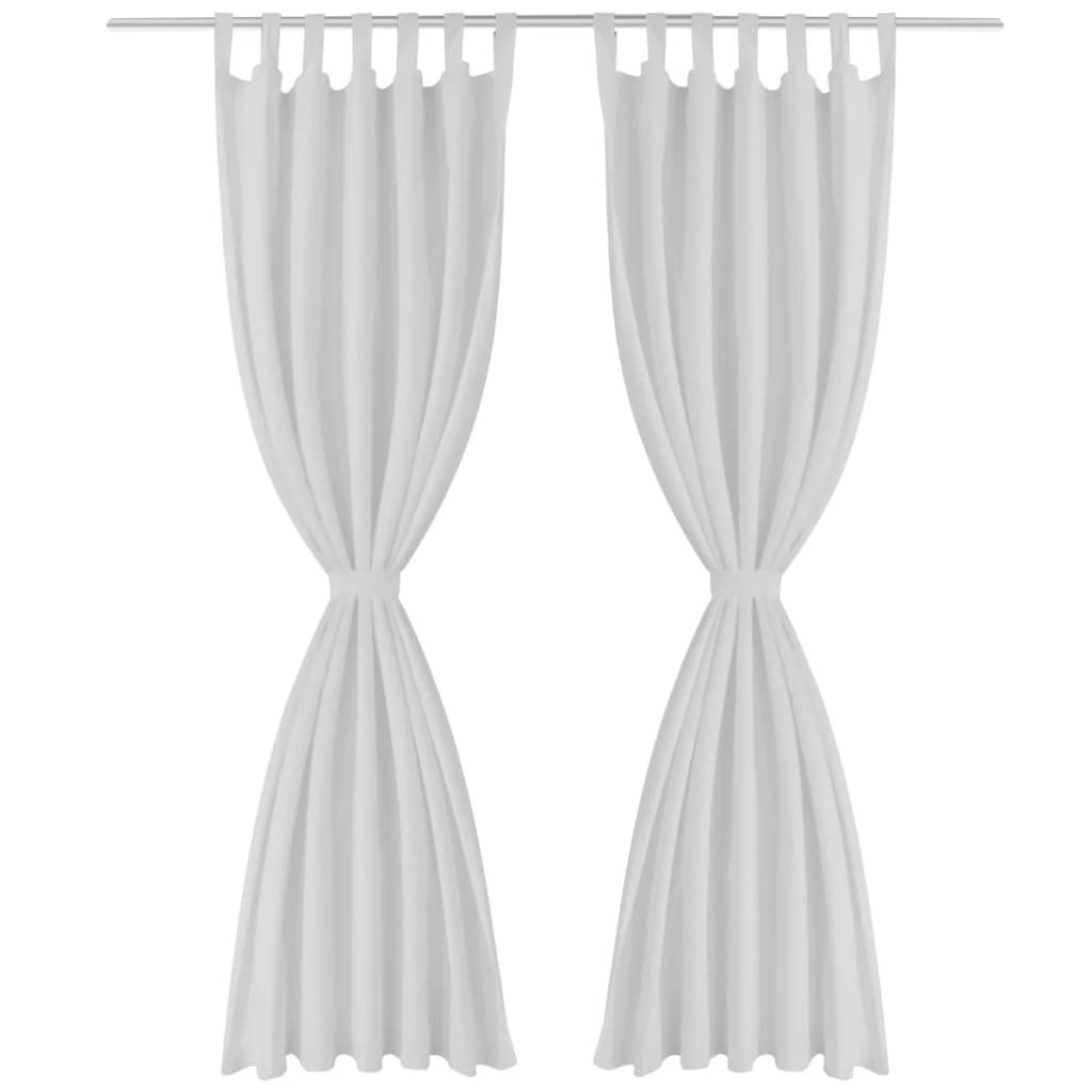 Set di 2 Tende Bianche in Micro-Raso con Occhielli, 140 x 175 cm - Image 1 of 2
