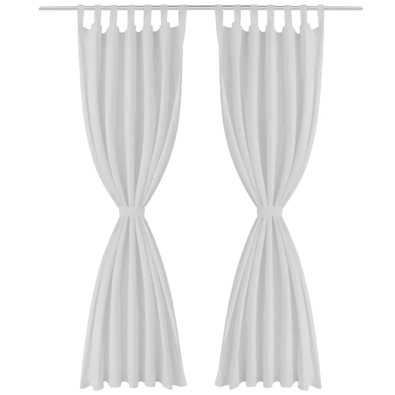 Set di 2 Tende Bianche in Micro-Raso con Occhielli, 140 x 175 cm - Image 1 of 2