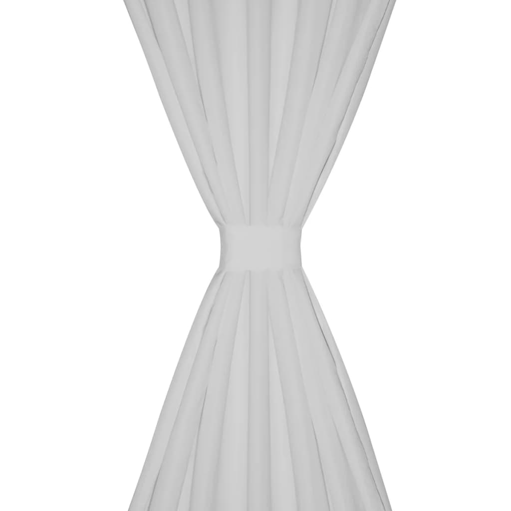 Set di 2 Tende Bianche in Micro-Raso con Occhielli, 140 x 175 cm - Image 2 of 2