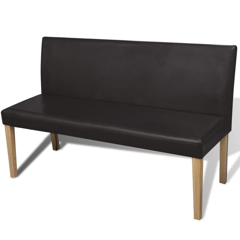 vidaXL Panca 139,5 cm Marrone Scuro in Similpelle - Image 2 of 5