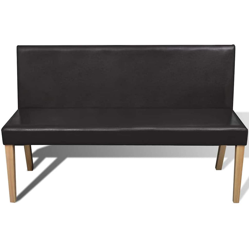 vidaXL Panca 139,5 cm Marrone Scuro in Similpelle - Image 3 of 5