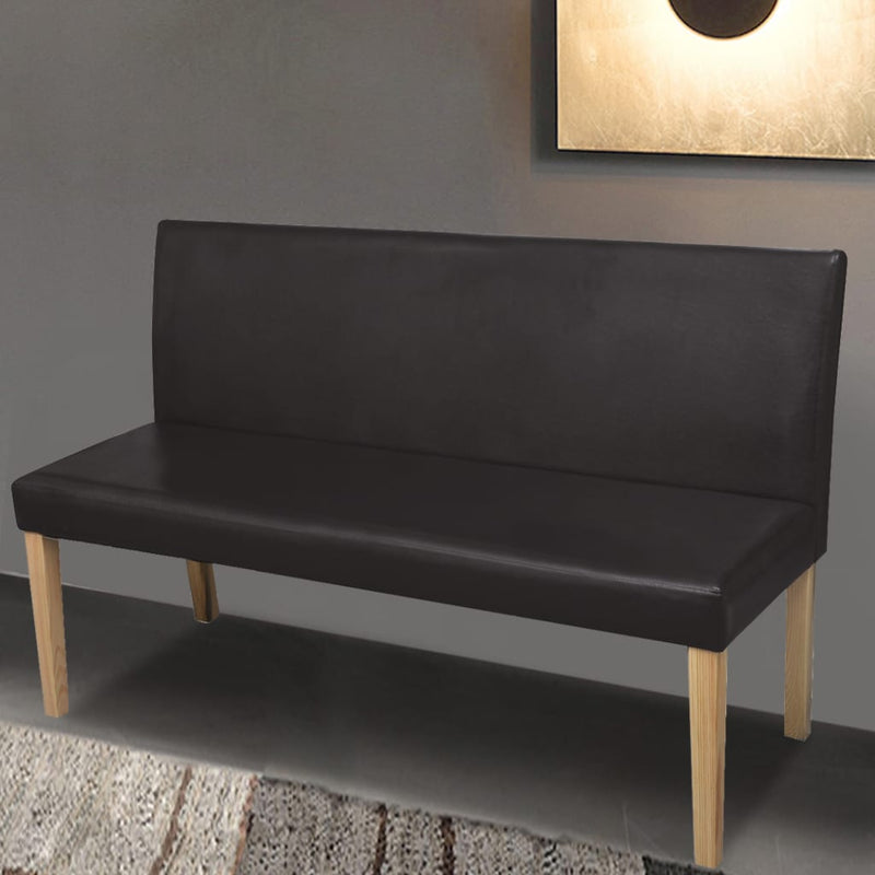 vidaXL Panca 139,5 cm Marrone Scuro in Similpelle - Image 1 of 5