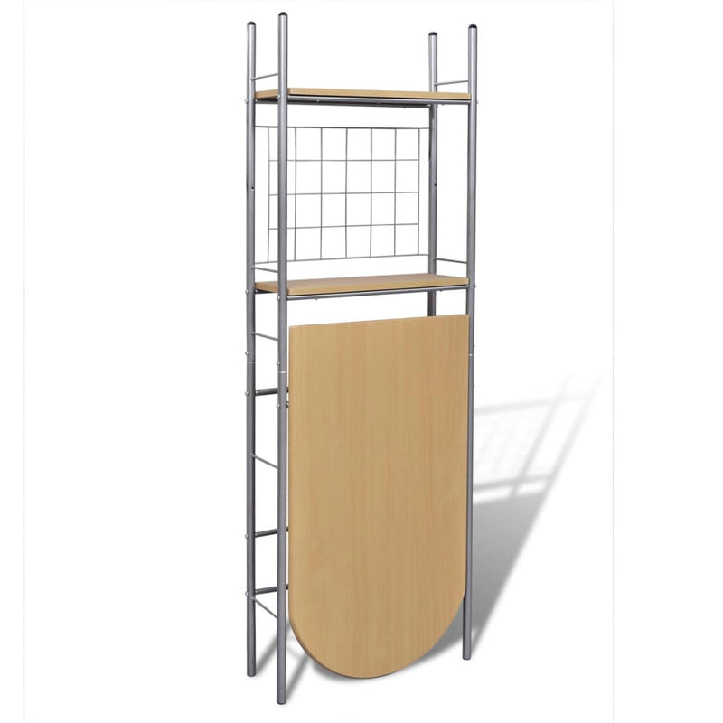Set Bar Pieghevole per Colazione in Acciaio e MDF 56×90×165 cm Marrone con 2 Sgabelli - Image 1 of 7