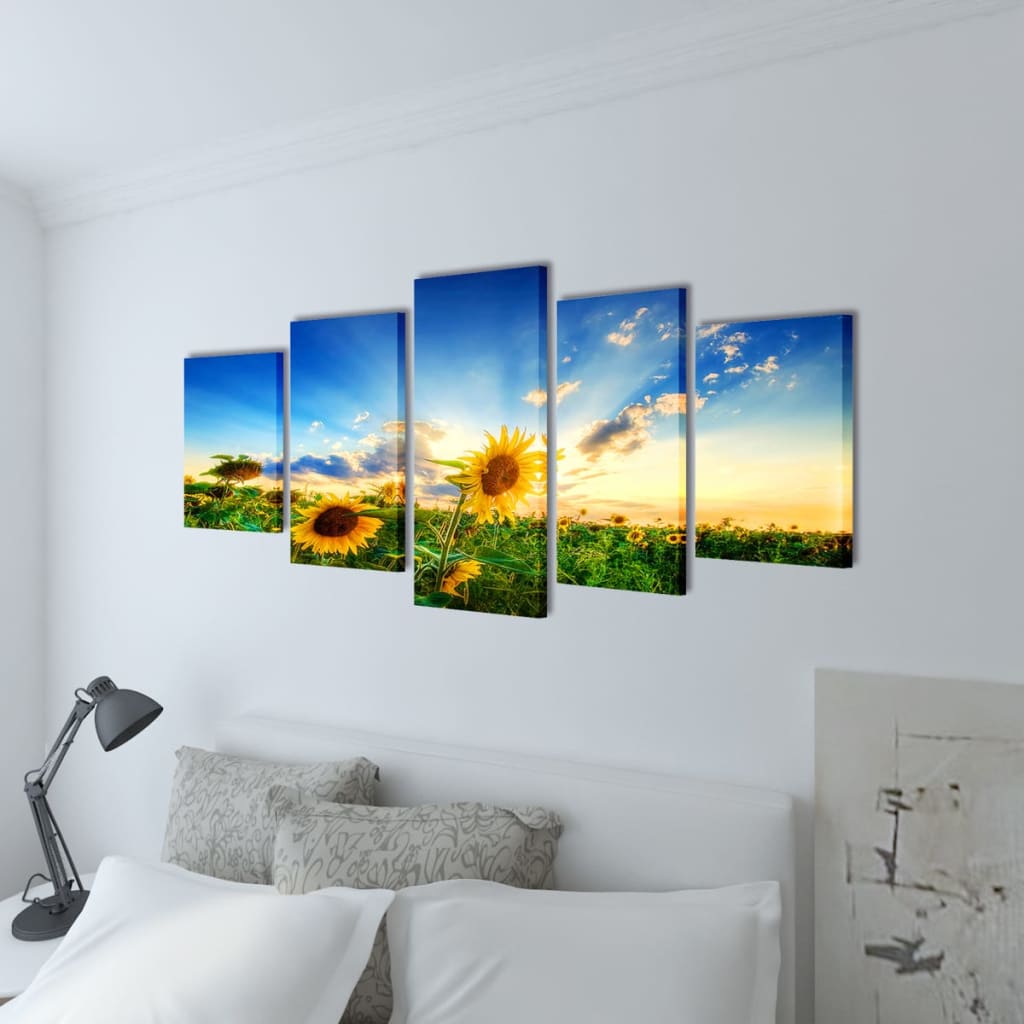 vidaXL Set Stampa su Tela da Muro Girasole 200 x 100 cm - Image 1 of 2