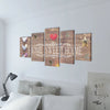 vidaXL Set Stampa su Tela da Muro 5 pz Home Sweet Home 100 x 50 cm - Image 1 of 2