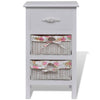 vidaXL Armadio con 1 Cassetto e 2 Cestini Bianco in Legno di Paulownia - Image 1 of 4