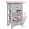 vidaXL Armadio con 1 Cassetto e 2 Cestini Bianco in Legno di Paulownia - Image 4 of 4