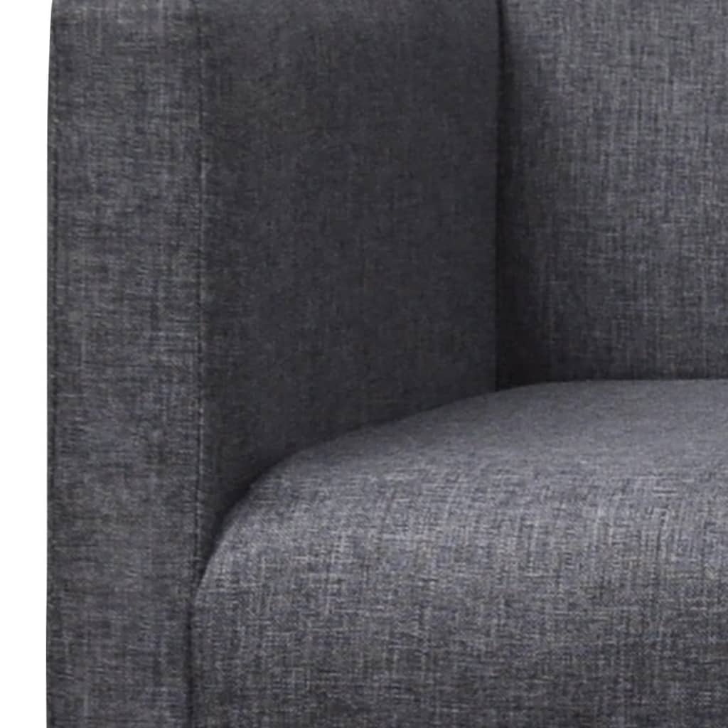 vidaXL Panca con Cuscino Imbottito Tessuto Legno di Hevea Grigio Scuro - Image 1 of 4