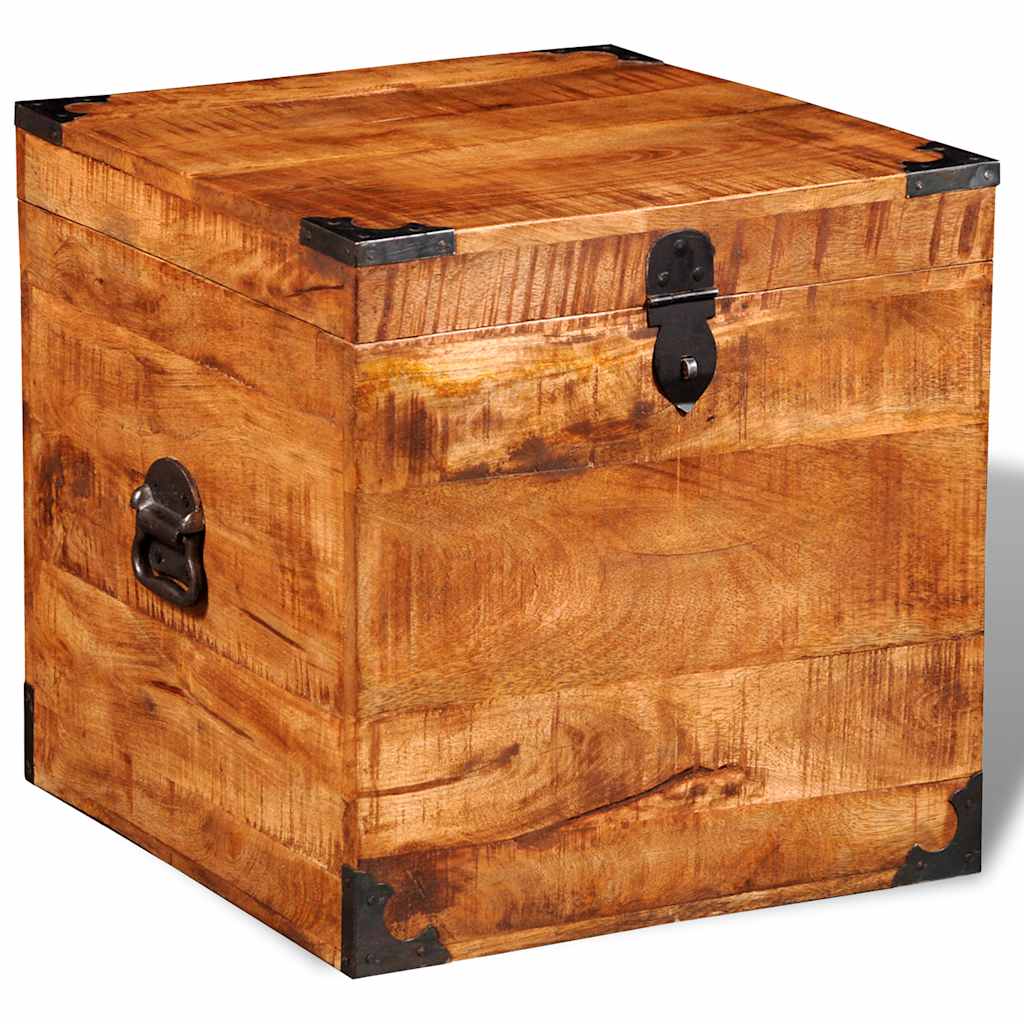 vidaXL Cassapanca di Stoccaggio a Cubo in Legno Ruvido di Mango - Image 3 of 9