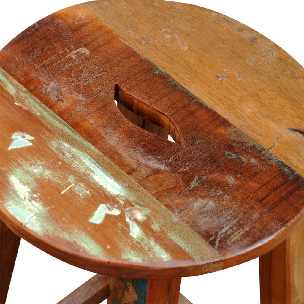 Sgabello da Bar in Legno Massello di Recupero - immagine 5 | SolPatio - Image 5 of 6