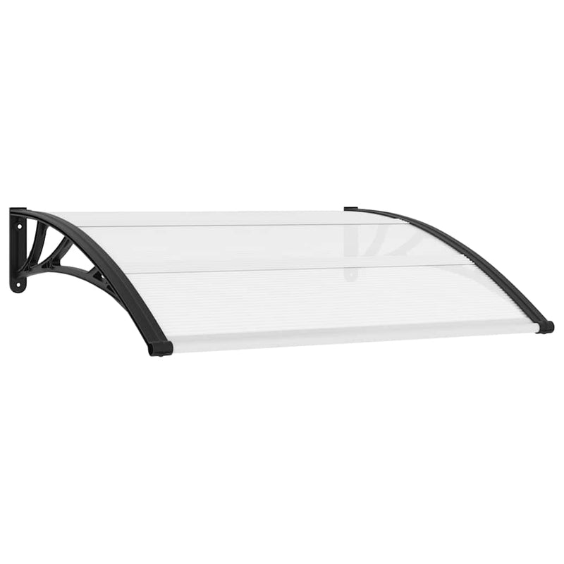 Toldo para puerta vidaXL de policarbonato 120x100 cm negro transparente - Image 2 of 7