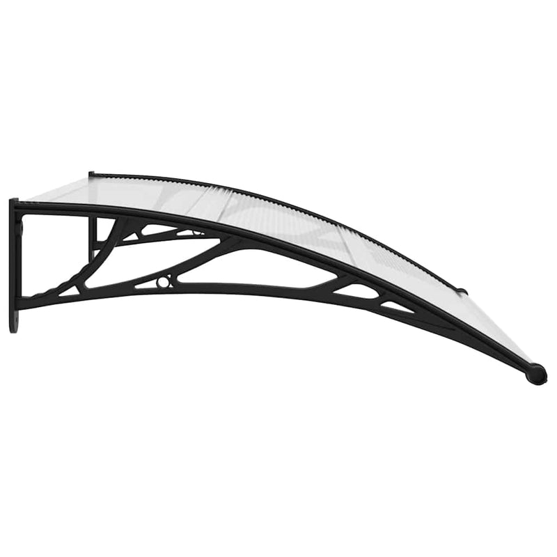 Toldo para puerta vidaXL de policarbonato 120x100 cm negro transparente - Image 4 of 7