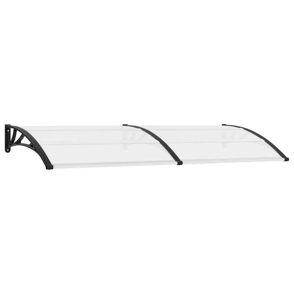vidaXL Polycarbonate Door Canopy 240x100 cm Black and Transparent - Image 2 of 7