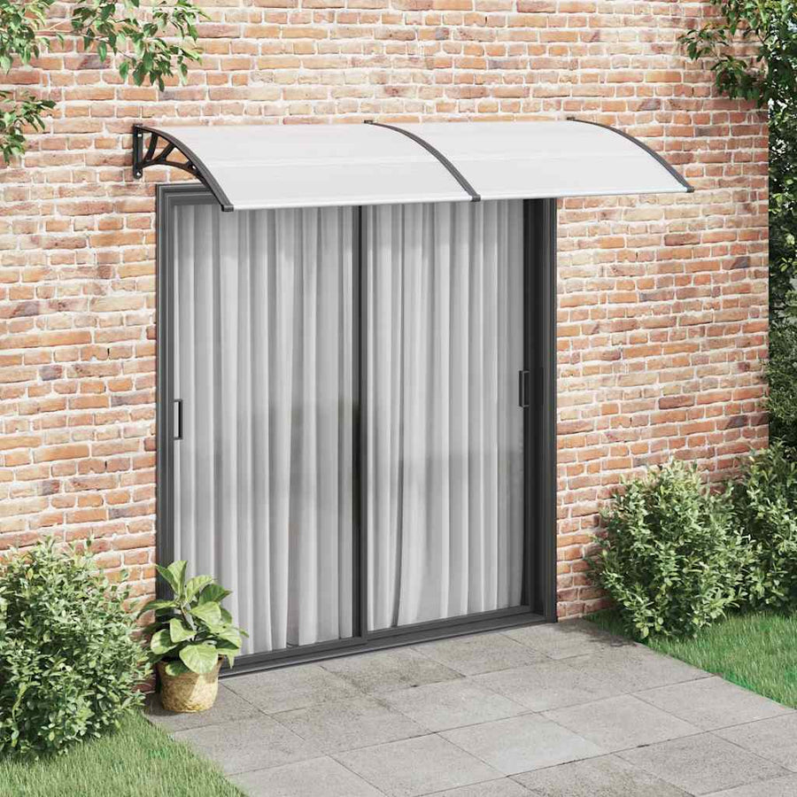 Pensilina per Porte in Policarbonato 240x100 cm Nero e Trasparente - immagine 1 | SolPatio