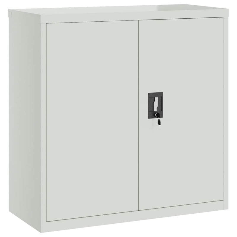 vidaXL Office Cabinet with 2 Doors and Adjustable Shelves, Steel, Grey - Image 2 of 10