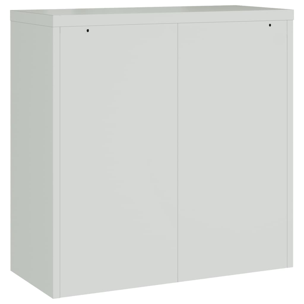 vidaXL Armadio per Ufficio a 2 Ante 90 cm Grigio in Acciaio - Image 4 of 10