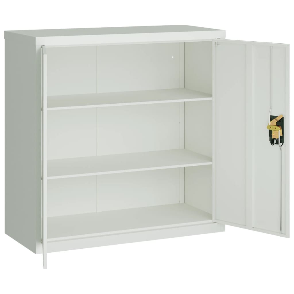 vidaXL Armadio per Ufficio a 2 Ante 90 cm Grigio in Acciaio - Image 5 of 10