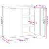 vidaXL Armadio per Ufficio a 2 Ante 90 cm Grigio in Acciaio - Image 9 of 10