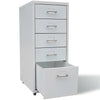 Schedario da Ufficio con 5 Cassetti e Ruote - Grigio Acciaio - immagine 2 | SolPatio - Image 2 of 5