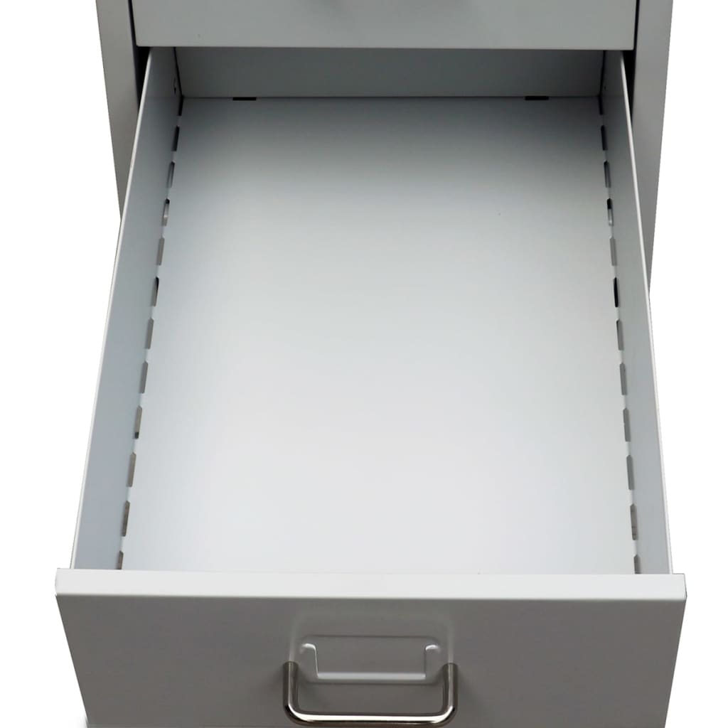 Schedario da Ufficio con 5 Cassetti e Ruote - Grigio Acciaio - immagine 3 | SolPatio - Image 3 of 5