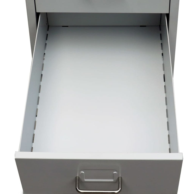 Schedario da Ufficio con 5 Cassetti e Ruote - Grigio Acciaio - immagine 3 | SolPatio - Image 3 of 5